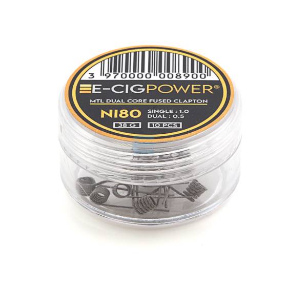 Coil Ni80 MTL Dual Core Fused Clapton (x10) - E-Cig Power Coil Ni80 MTL Dual Core Fused Clapton (x10) - E-Cig Power