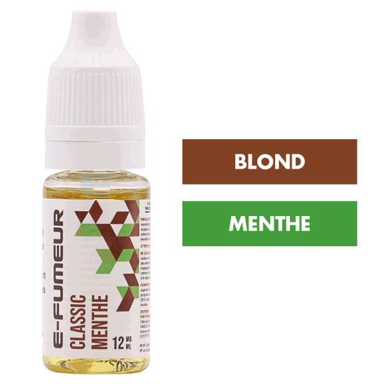 E-liquide Classic Menthe 10 mL - E-FUMEUR E-liquide Classic Menthe 10 mL - E-FUMEUR