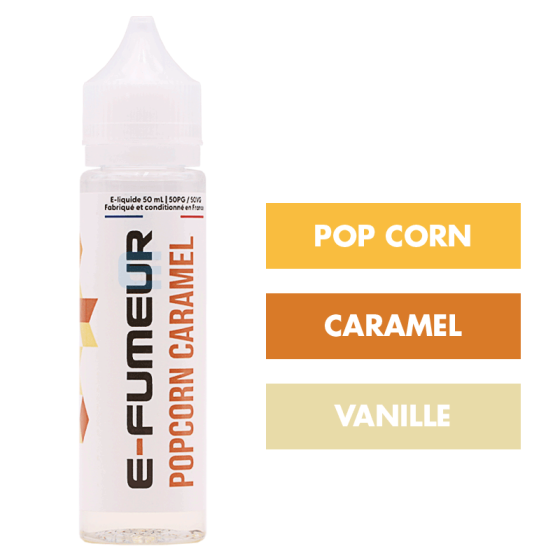 E-liquide Popcorn Caramel 50 mL - E-FUMEUR E-liquide Popcorn Caramel 50 mL - E-FUMEUR