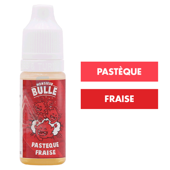 E-liquide Pastèque Fraise 10 mL - Monsieur Bulle (Liquideo) E-liquide Pastèque Fraise 10 mL - Monsieur Bulle (Liquideo)