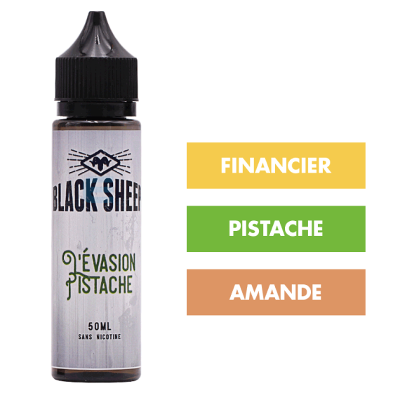 E-liquide L'Evasion Pistache 50 mL - Black Sheep E-liquide L'Evasion Pistache 50 mL - Black Sheep