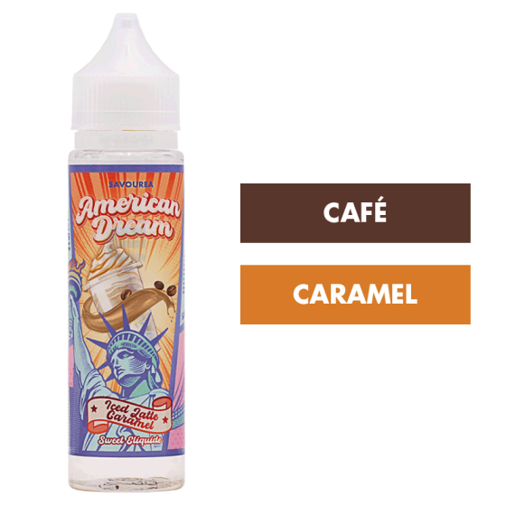 E-liquide Iced Latte Caramel 50 mL - American Dream (Savourea) E-liquide Iced Latte Caramel 50 mL - American Dream (Savourea)