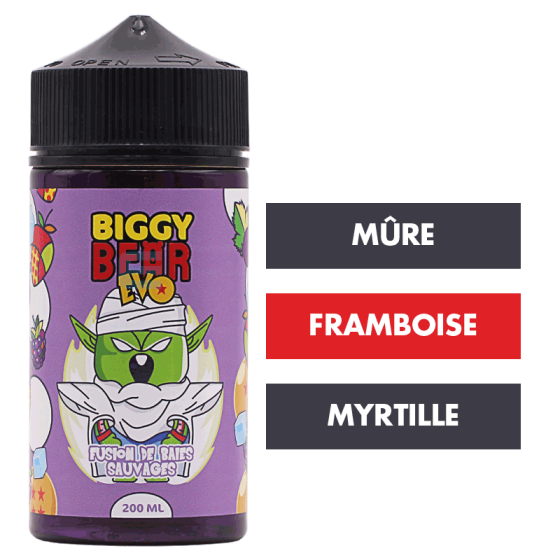 E-liquide Fusion de Baies Sauvages 200 mL - Biggy Bear Evo E-liquide Fusion de Baies Sauvages 200 mL - Biggy Bear Evo