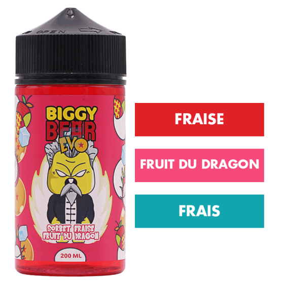 E-liquide Sorbet Fraise Fruit du Dragon 200 mL - Biggy Bear Evo E-liquide Sorbet Fraise Fruit du Dragon 200 mL - Biggy Bear Evo
