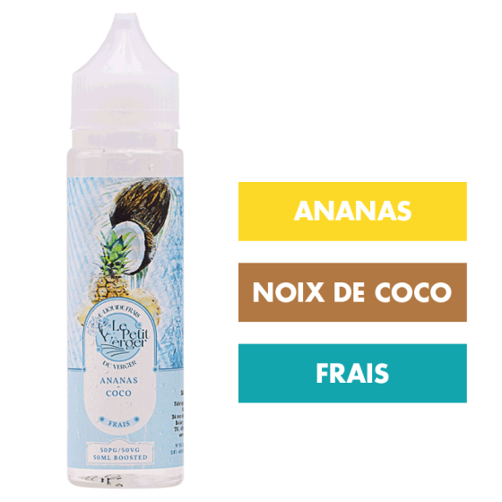 E-liquide Ananas Coco Frais 50 mL - Le Petit Verger E-liquide Ananas Coco Frais 50 mL - Le Petit Verger