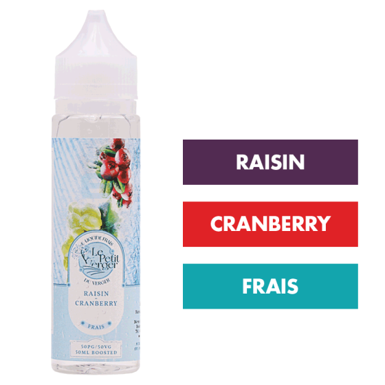 E-liquide Raisin Cranberry Frais 50 mL - Le Petit Verger E-liquide Raisin Cranberry Frais 50 mL - Le Petit Verger