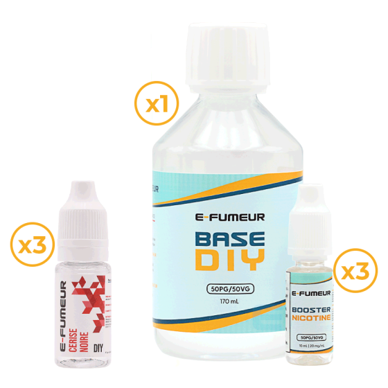 Pack DIY Cerise Noire 230 mL - E-FUMEUR Pack DIY Cerise Noire 230 mL - E-FUMEUR