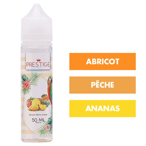 E-liquide Abricot Pêche Ananas 50 mL - Prestige Fruits E-liquide Abricot Pêche Ananas 50 mL - Prestige Fruits