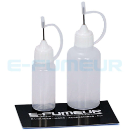 Flacon verre bleu avec pipette 15, 30, 50 et 100 mL