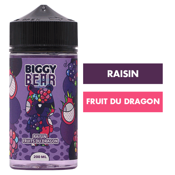 E-liquide Raisin Fruit du Dragon 200 mL - Biggy Bear E-liquide Raisin Fruit du Dragon 200 mL - Biggy Bear