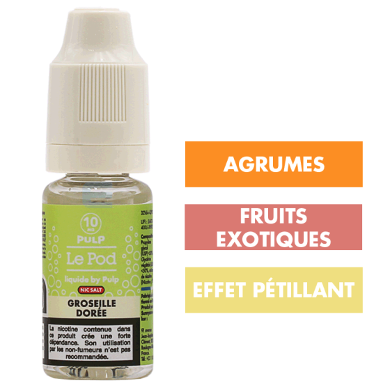 E-liquide Groseille Dorée Fizz 10 mL - Pulp Le Pod E-liquide Groseille Dorée Fizz 10 mL - Pulp Le Pod