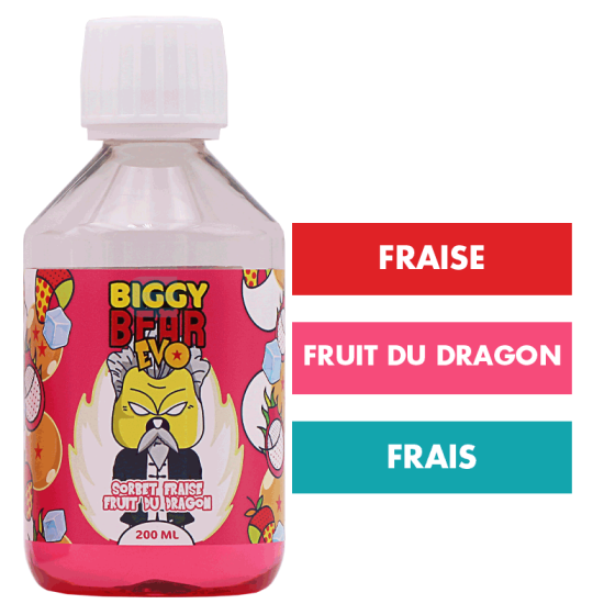 E-liquide Sorbet Fraise Fruit du Dragon 200 mL - Biggy Bear Evo E-liquide Sorbet Fraise Fruit du Dragon 200 mL - Biggy Bear Evo
