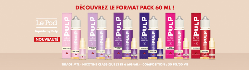 E-liquides Pulp le pod 60 mL