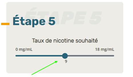 Etape 5 : Taux de nicotine souhaité