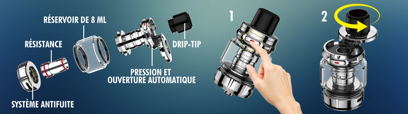 Caractéristiques clearomiseur iTank 2 Vaporesso