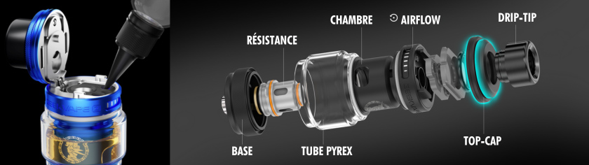 vue éclatée clearomiseur z fli geekvape