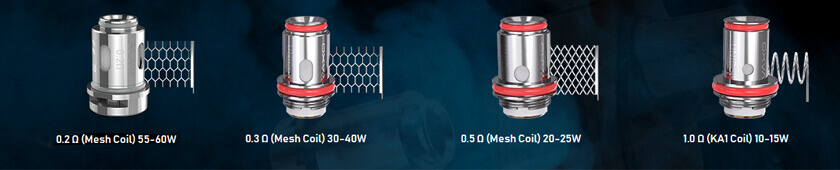 Différentes résistances Origin X Unicoil - Mesh Kanthal