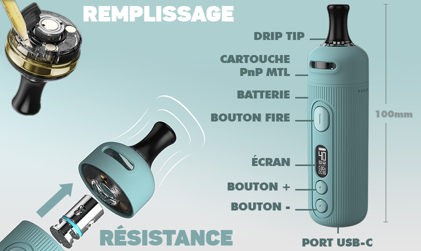 Caractéristiques pod Seal Voopoo