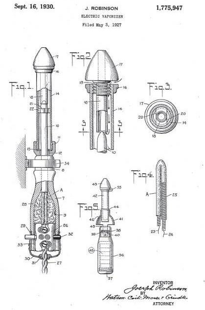 Un premier vaporiseur électrique en 1927.