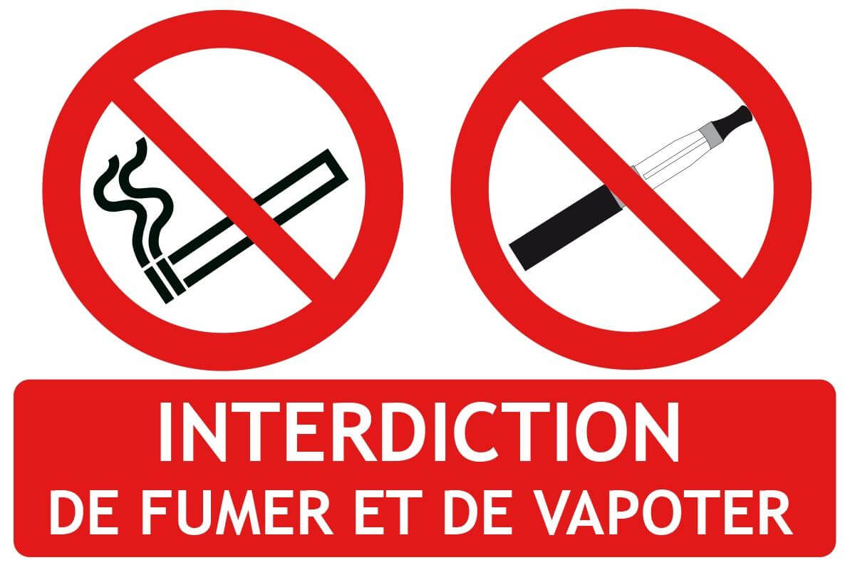panneau interdiction de fumer et vapoter