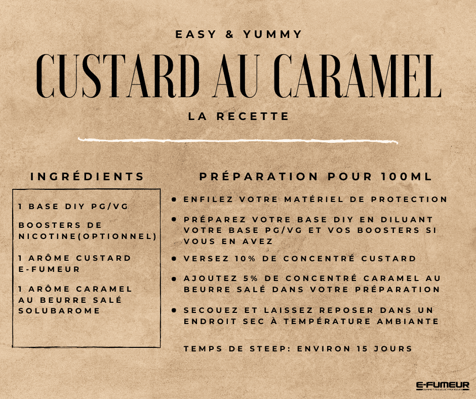 custard au caramel salé diy efumeur