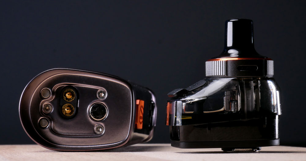 pod Armour G de Vaporesso cartouche MTL et connectique