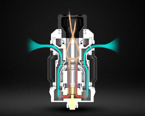 schéma de l'airflow du clearomiseur Zeus Sub ohm