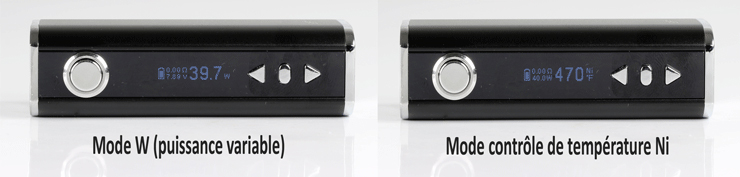 Modes d'utilisation de la batterie iStick