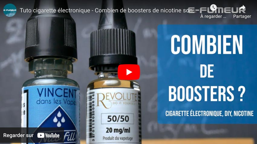 Calculateur de boosters de nicotine, tableau de dosage en booster nicotiné