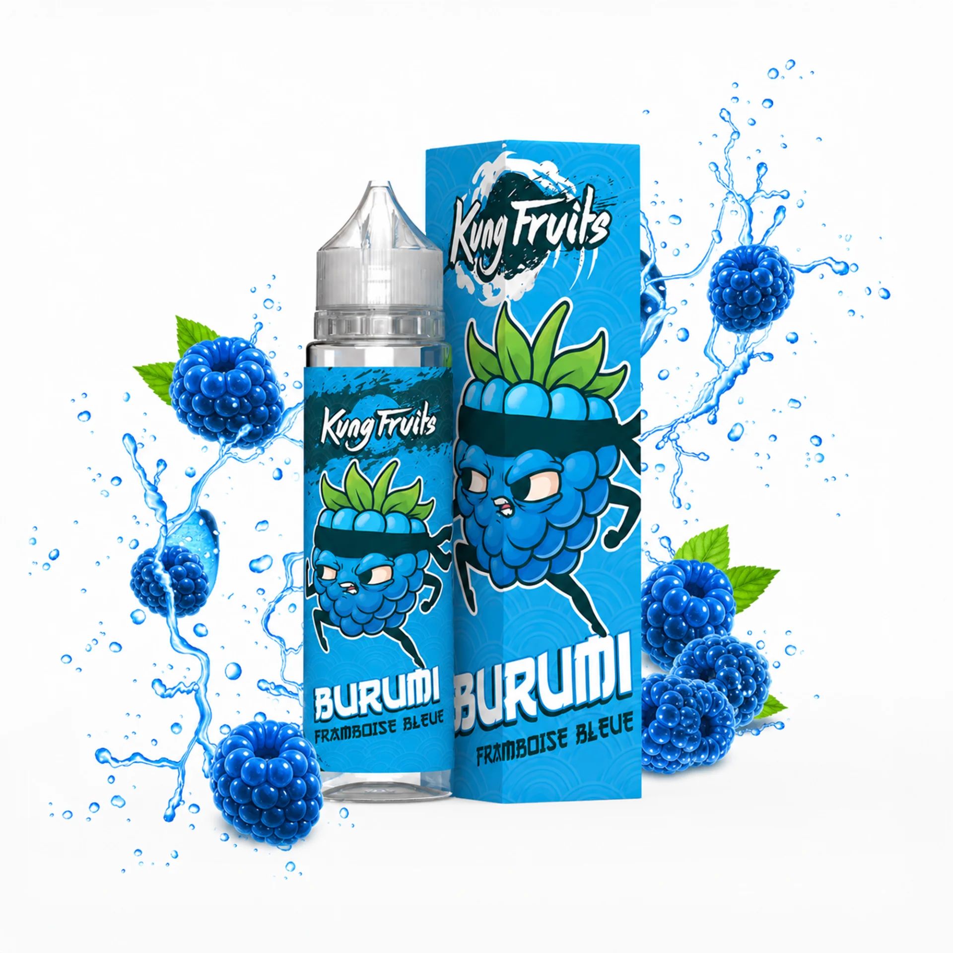 Burumi 50 mL, e-liquide framboise bleue de la gamme Kung Fruits