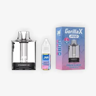 Cartouche Gorilla X Vide + E-liquide 10 mL Fraise Glacee 20 mg - JNR