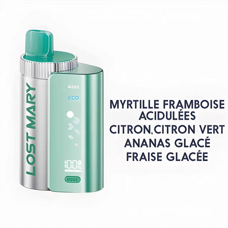 Pack 4en1 850mah 4X2ml 20mg Turquoise Lost Mary