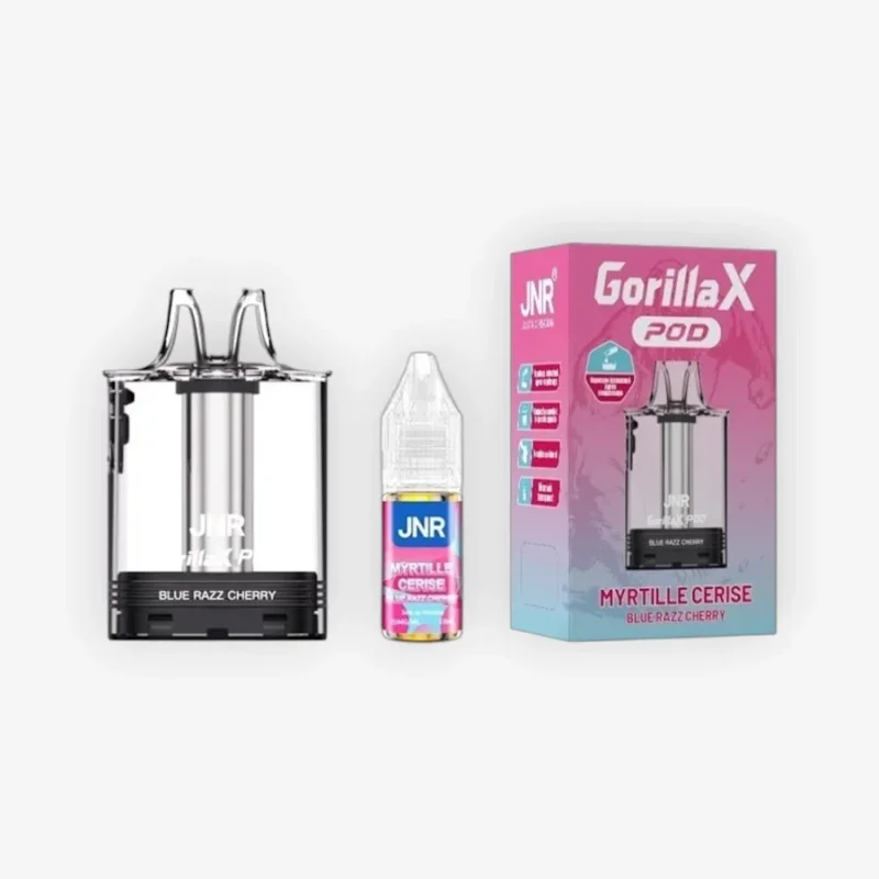 Cartouche Gorilla X Vide + E-liquide 10 mL Myrtille Cerise 20 mg - JNR