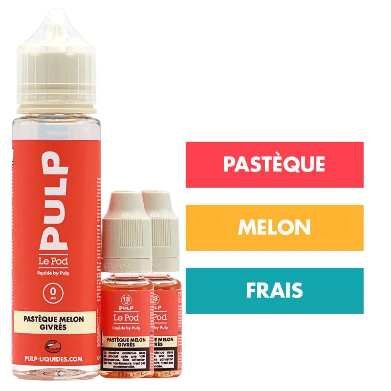 E-liquide Pastèque Melon Givrés 60 mL - Pulp Le Pod