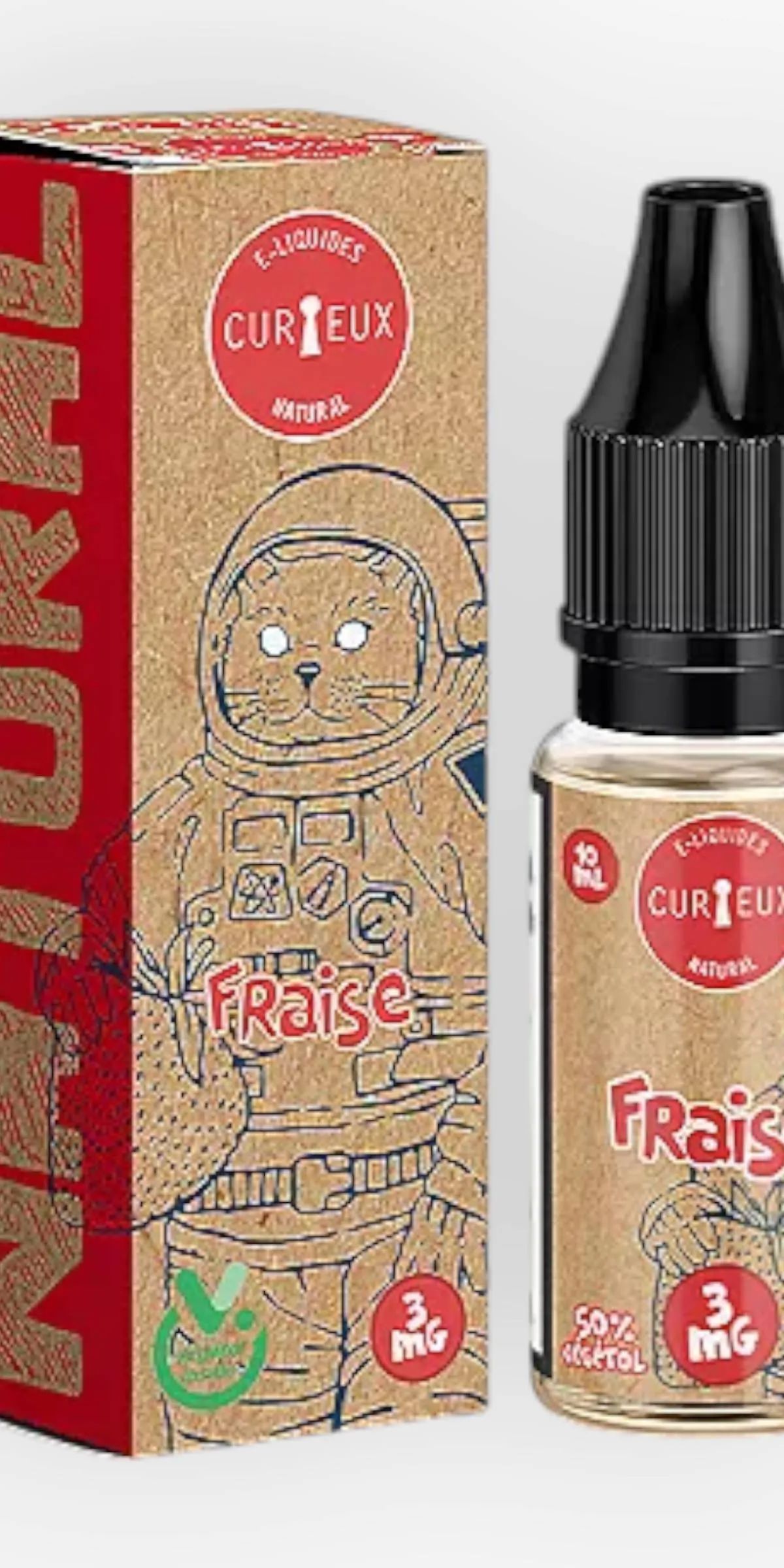 E-liquide Fraise 10 mL - Natural Curieux