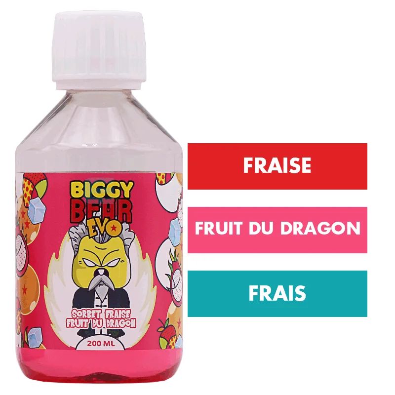 E-liquide Sorbet Fraise Fruit du Dragon 200 mL - Biggy Bear Evo