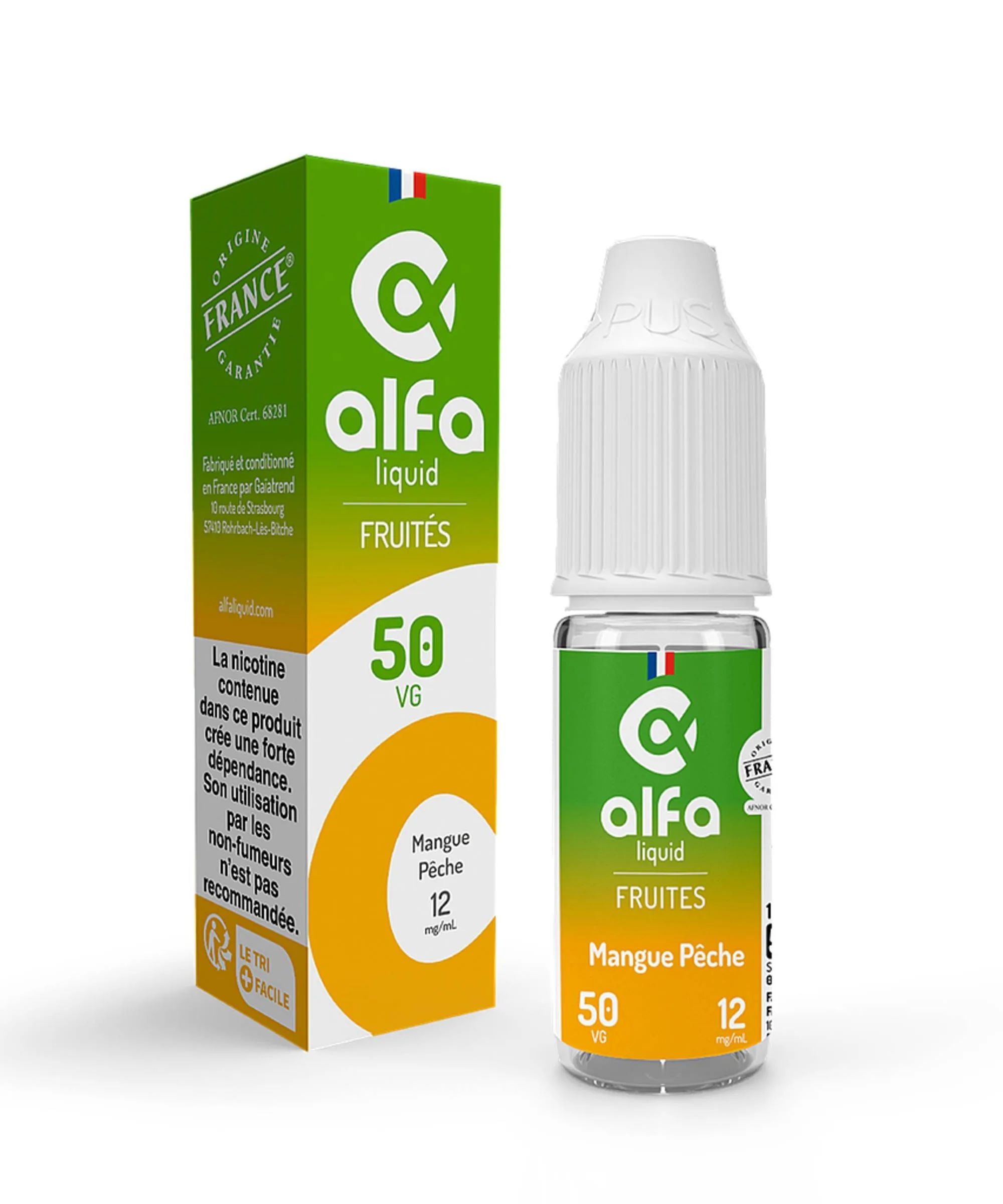 E-liquide Mangue Pêche (50 VG) 10 mL - Alfaliquid