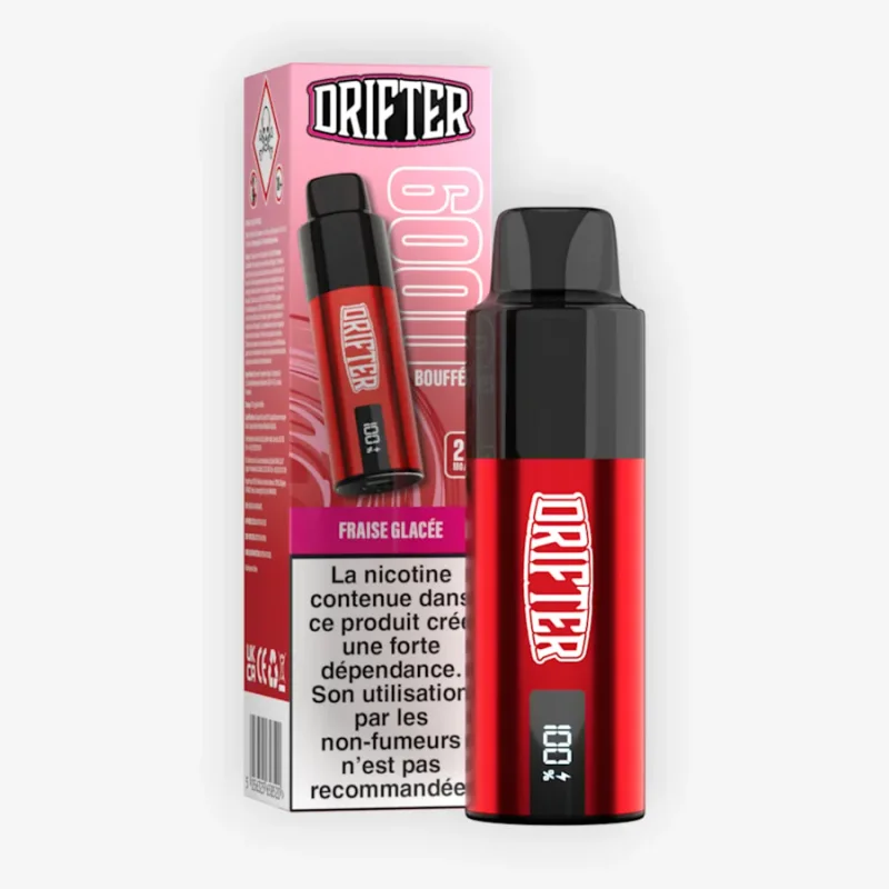 Kit Drifter Bar 6000 850mah Fraise Glacee 10+2ml 20mg Drifter