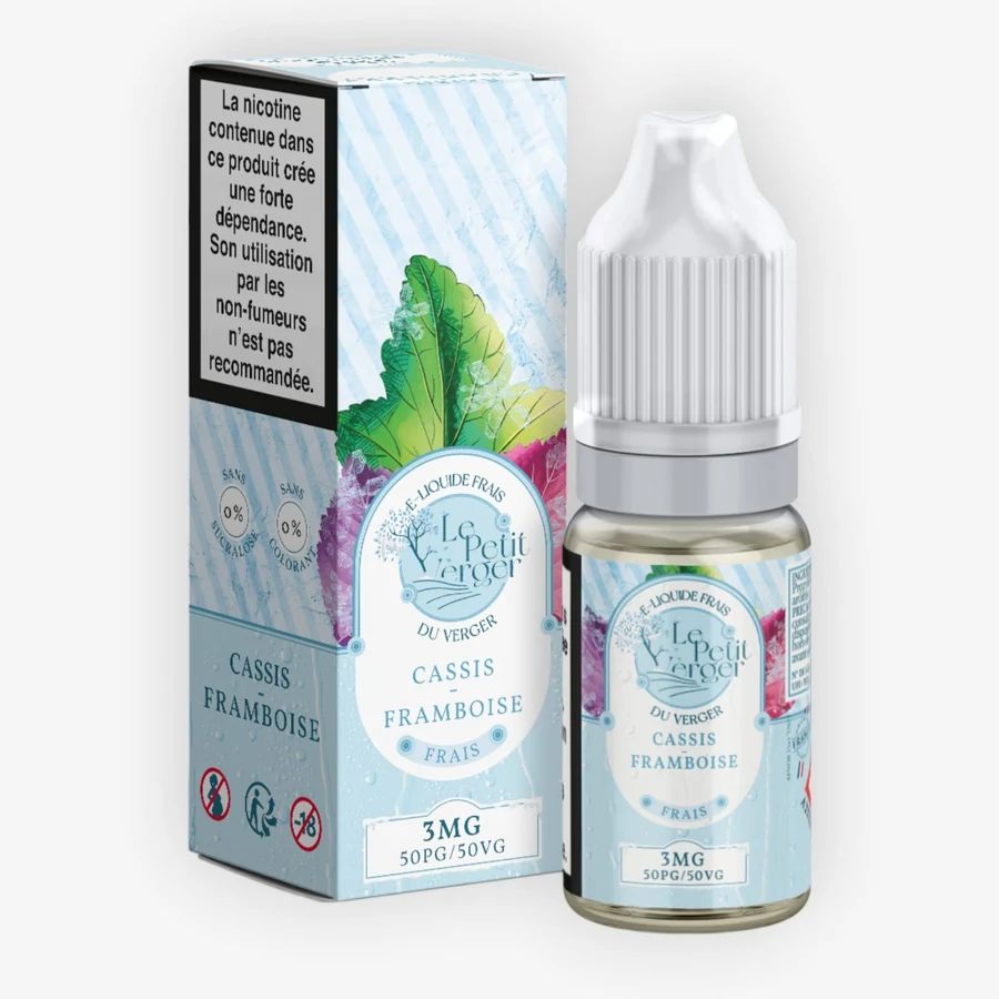 E-liquide Cassis Framboise Frais Nic Salt 10 mL - Le Petit Verger Savourea