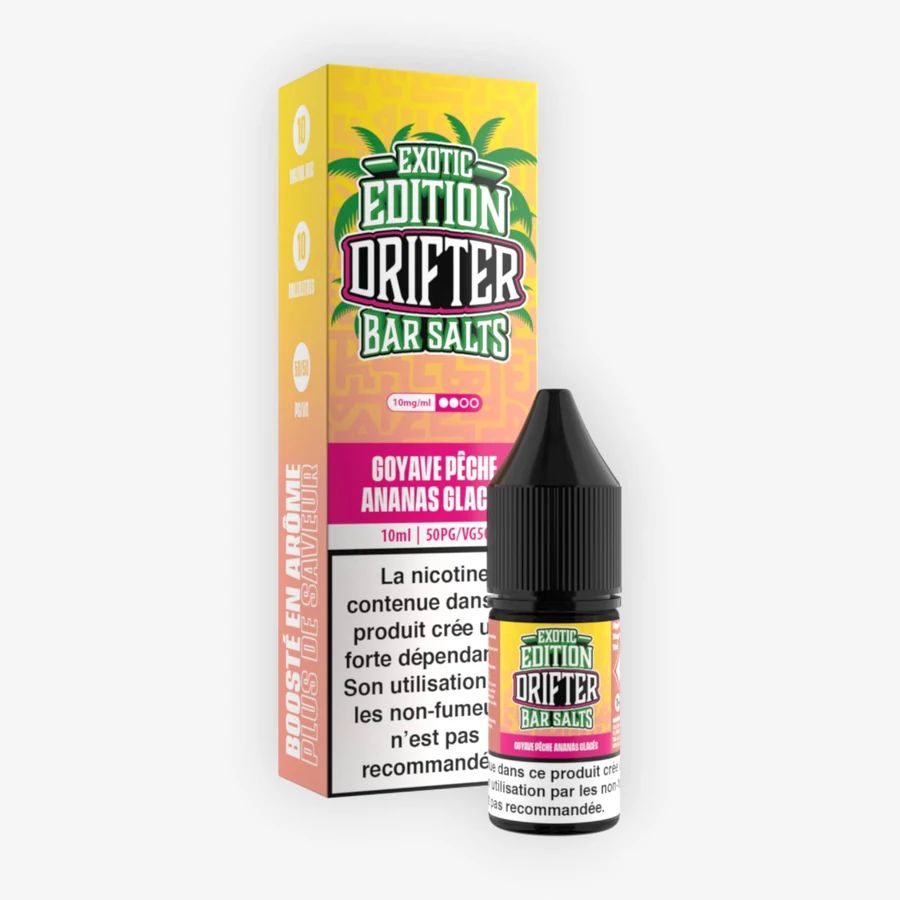 E-liquide Goyave Pêche Ananas Glacés 10 mL - Edition Bar Salts Drifter