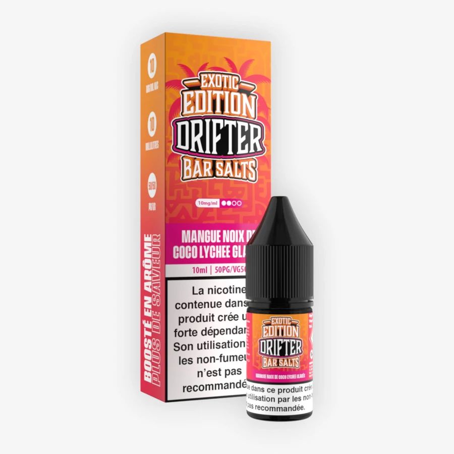 E-liquide Mangue Noix de Coco Lychee Glacés 10 mL - Bar Salts Drifter