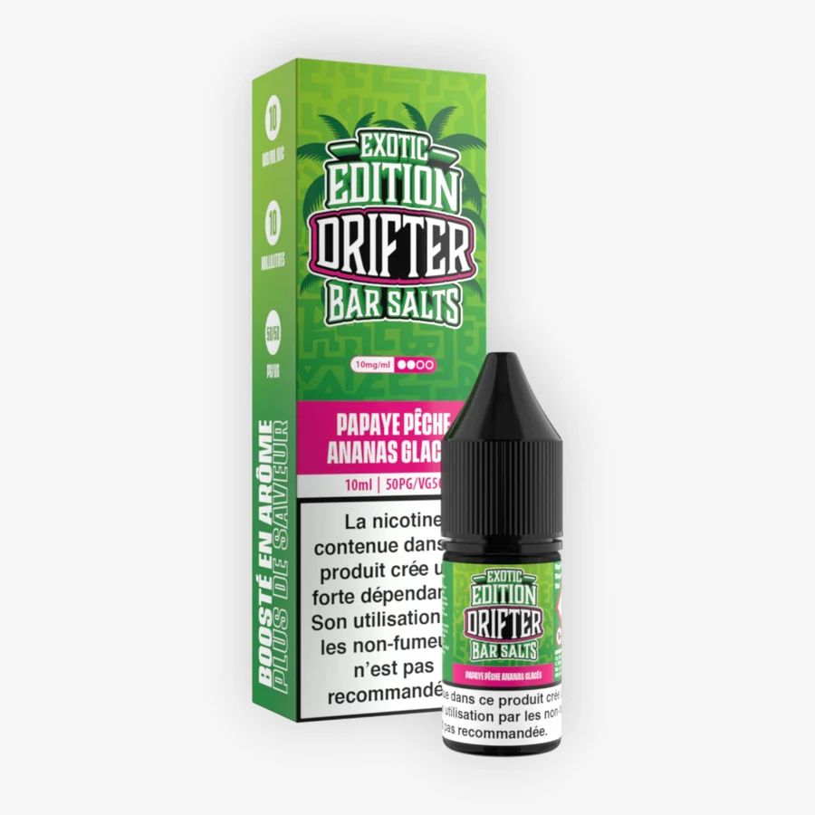 E-liquide Papaye Pêche Ananas Glacés 10 mL - Edition Bar Salts Drifter