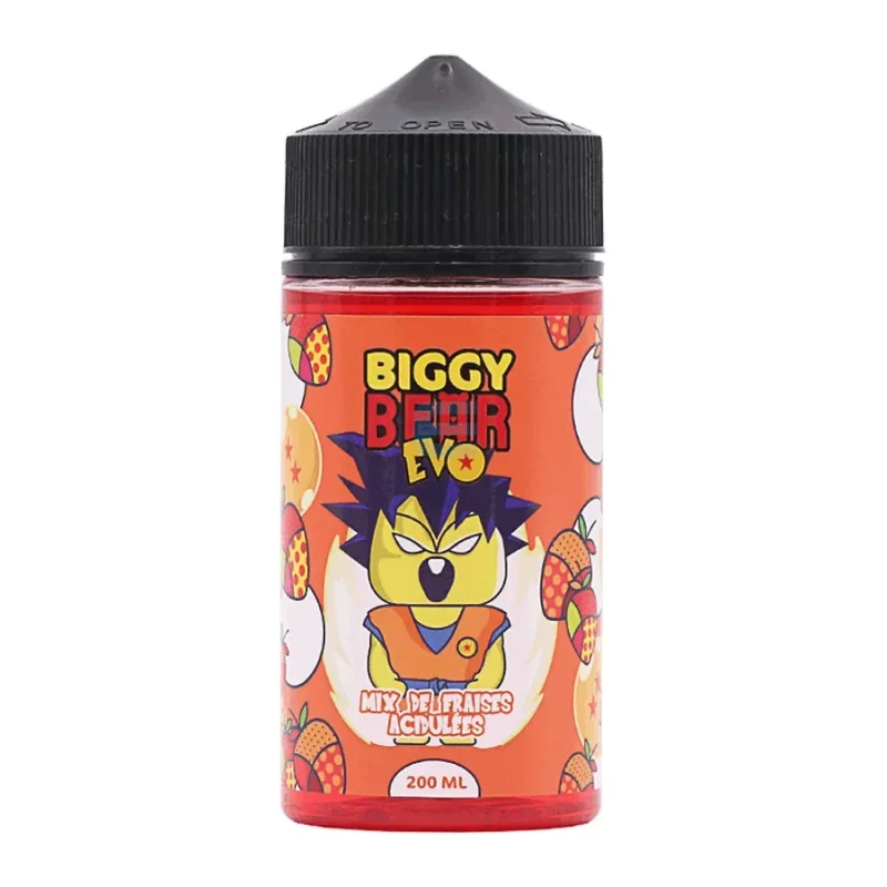 Mix de Fraises Acidulées 200 mL, e-liquide Biggy Bear Evo