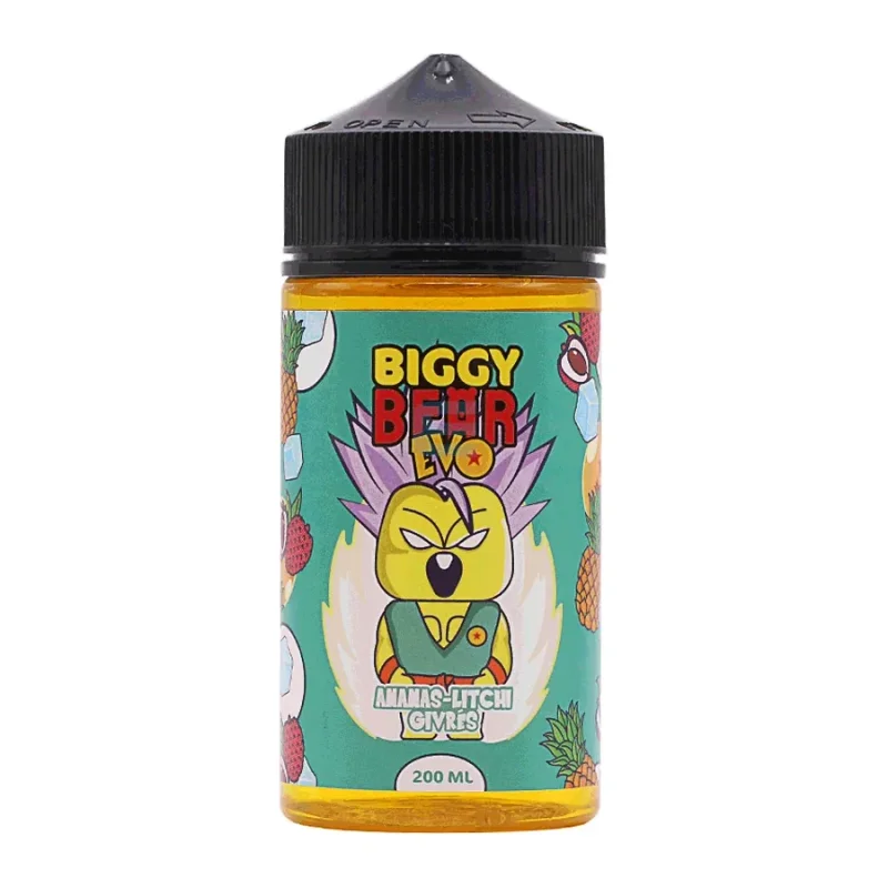 Ananas Litchi Givrés 200 mL, e-liquide Biggy Bear Evo