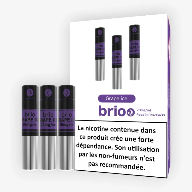 Pack de 3 Pods Brio Grape Ice 1ml 20mg Da One