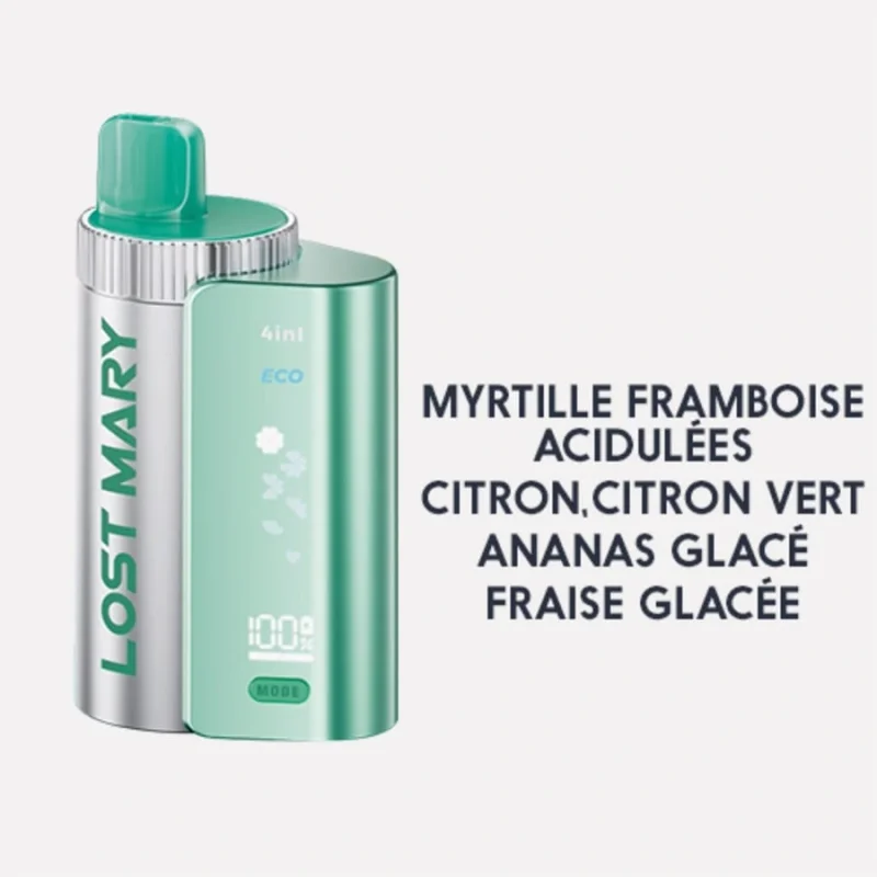 Pack 4en1 850mah 4X2ml 20mg Turquoise Lost Mary
