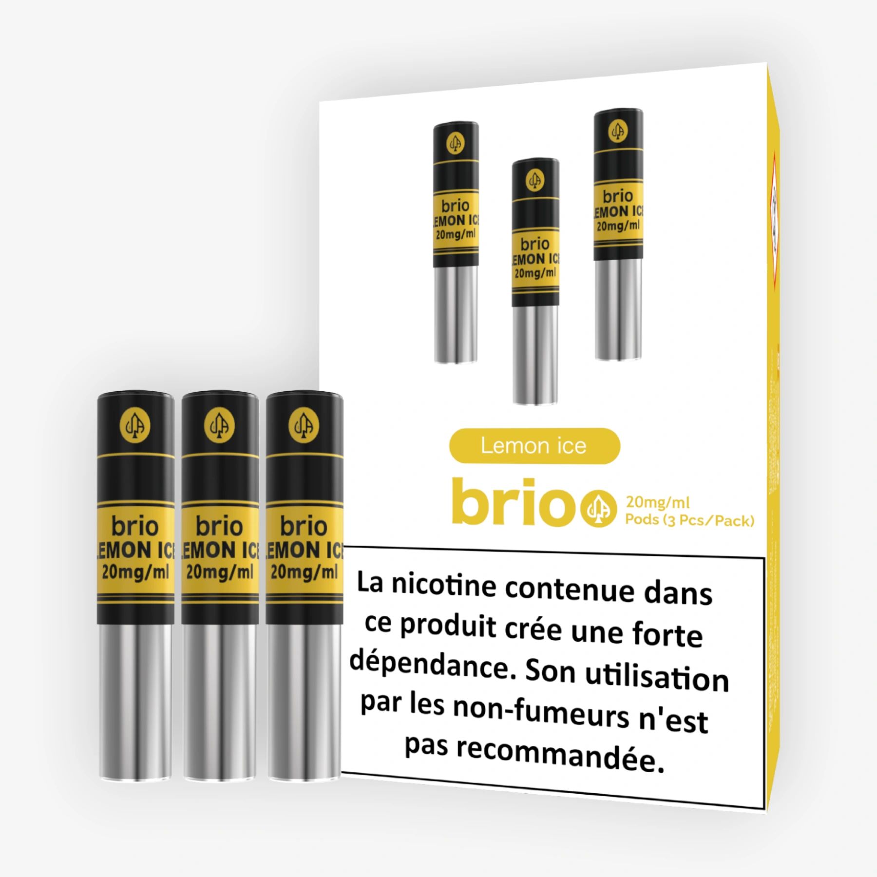 Pack de 3 Pods Brio Lemon Ice 1ml 20mg Da One