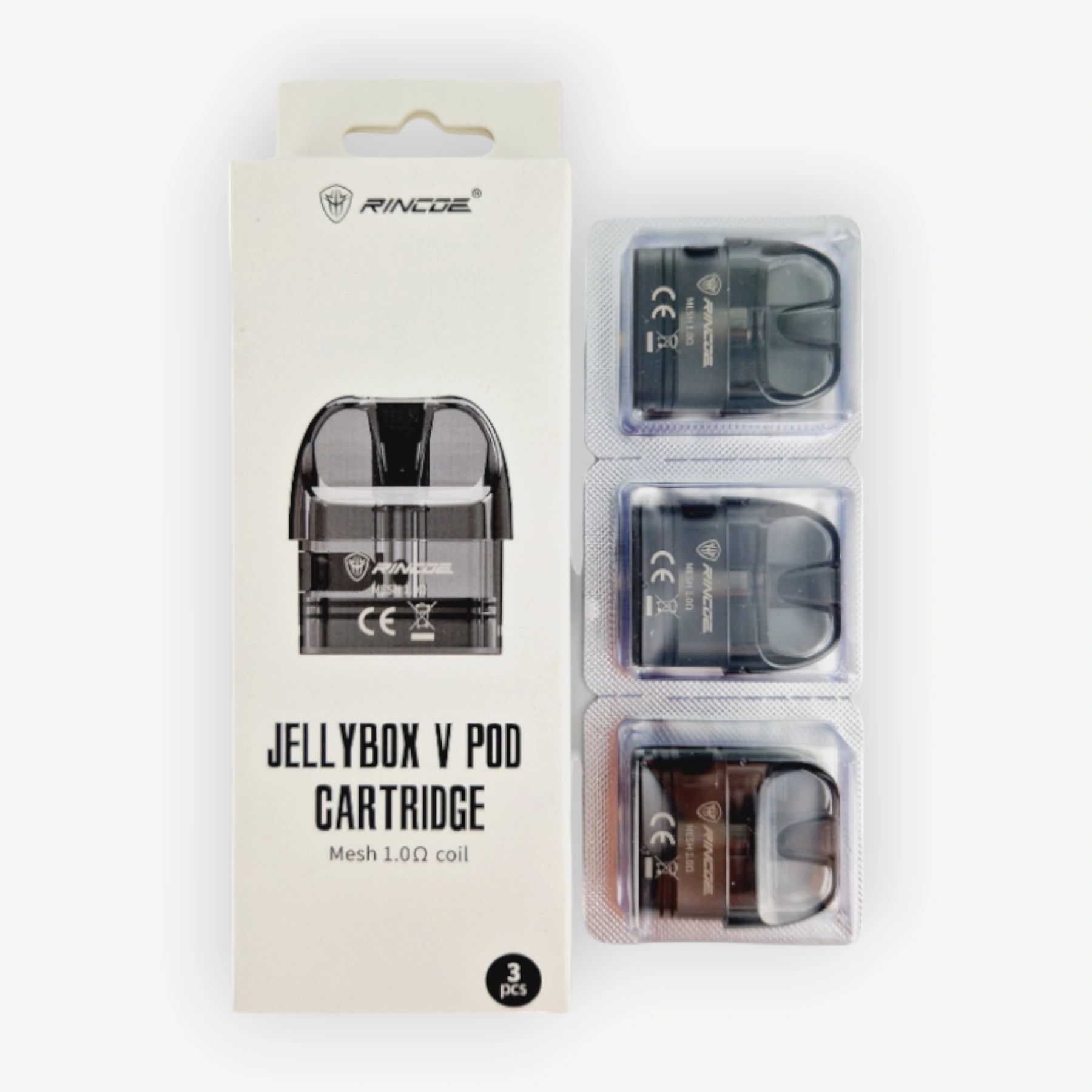 Pack de 3 Pods 3ml + resistance Mesh 1ohm Jellybox Rincoe