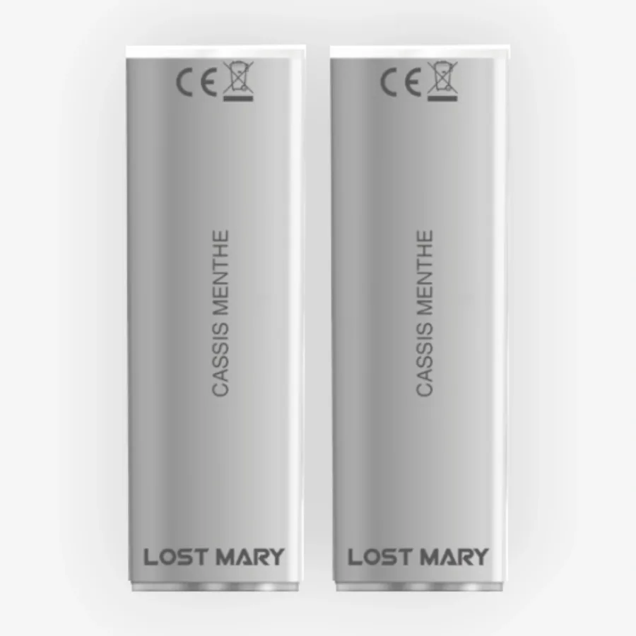 Pack de 2 pods 4en1 Cassis Menthe 2ml 20mg Lost Mary