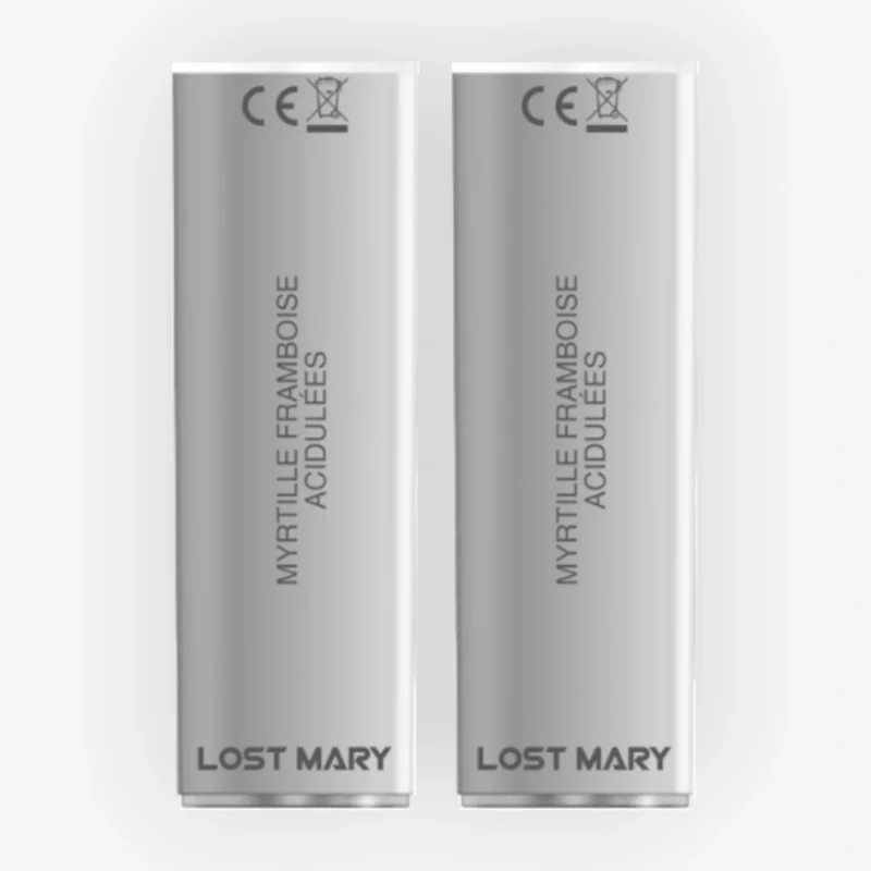Pack de 2 pods 4en1 Myrtille Framboise acidulee 2ml 20mg Lost Mary